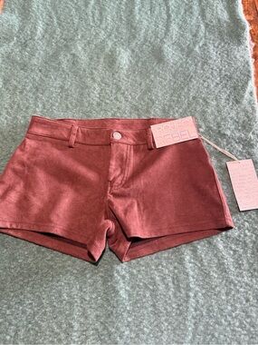 Brown PROJECT REBEL SEXY SHORT SHORTS BROWN SOFT M Faux Suede
